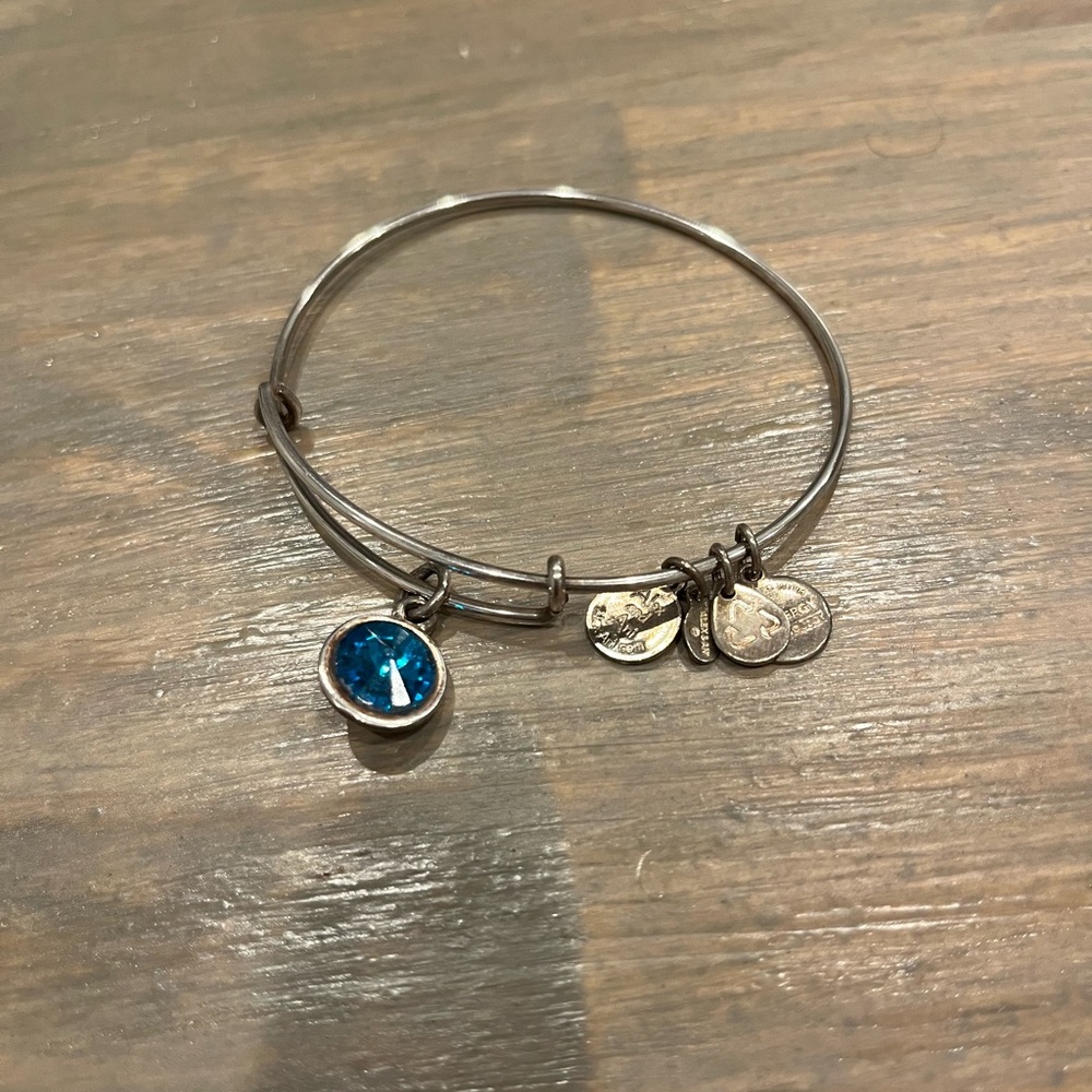 Alex and Ani Silver December Birthstone Charm Bangle